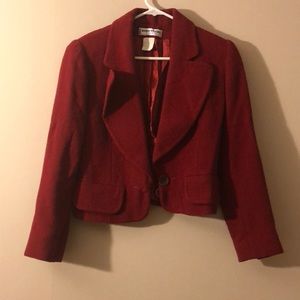 Sonia Rykiel Red Wool Boucle Blazer